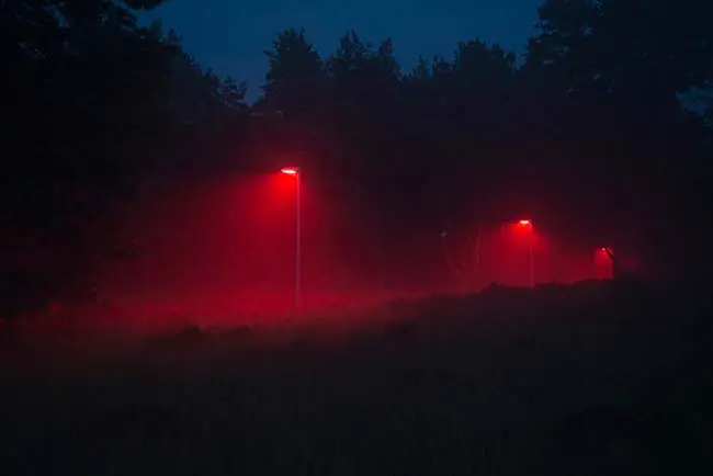 prueba efecto luz roja medio ambiente