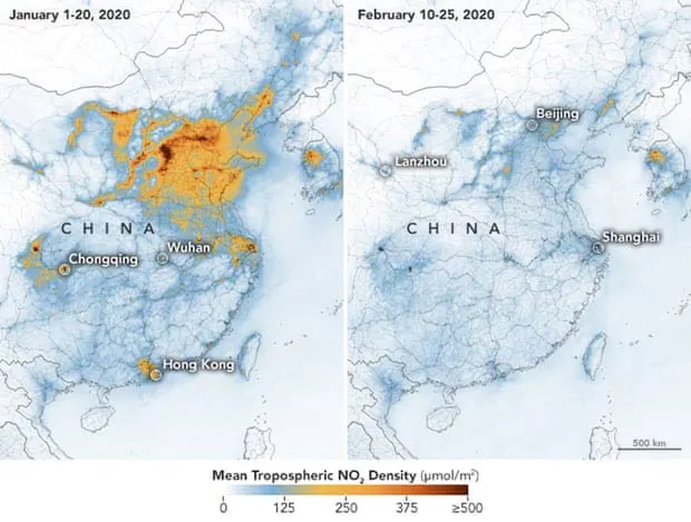 coronavirus desciende contaminacion del aire en China