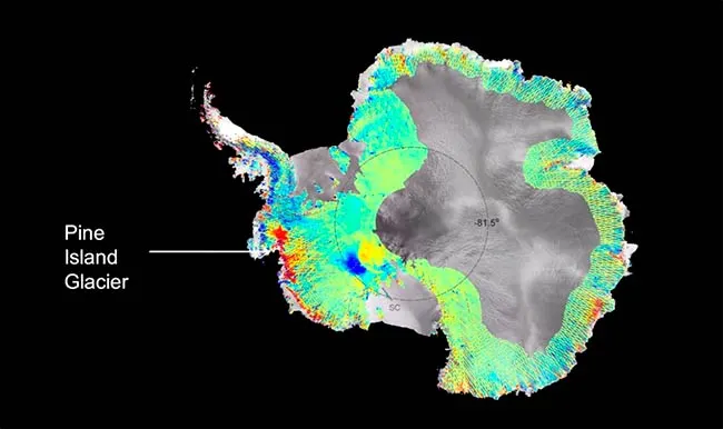 actividad volcanica bajo glaciar pine island antartida