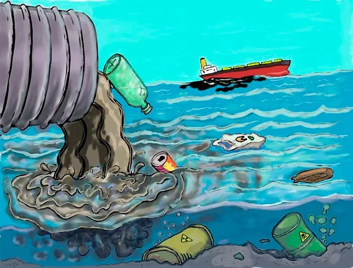 contaminacion del agua dibujo portada