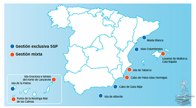 mapa gestion areas marinas protegidas