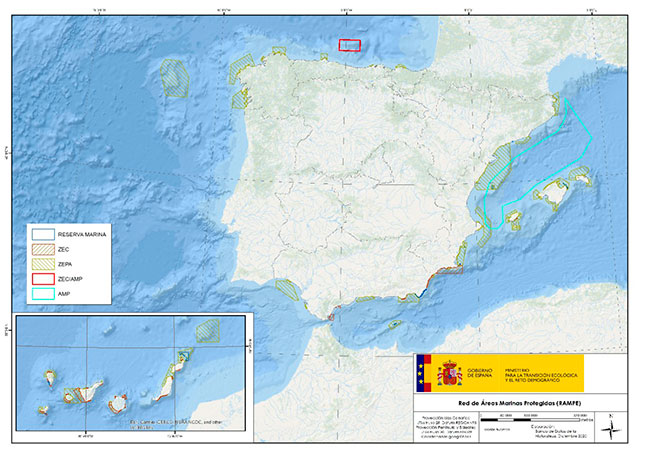 mapa areas marinas protegidas de España