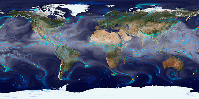 mapa Geos-5 de la NASA